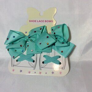 Girls Green Mint Bows with Green Shoelaces Women Accessories New